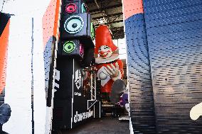 The Preparation Of The Floats For The First Masked Course At The Cittadella Del Carnevale In Viareggio