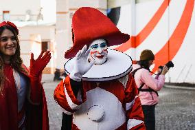 The Preparation Of The Floats For The First Masked Course At The Cittadella Del Carnevale In Viareggio