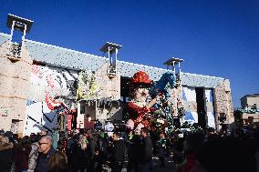 The Preparation Of The Floats For The First Masked Course At The Cittadella Del Carnevale In Viareggio