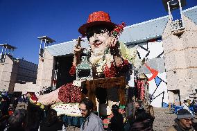 The Preparation Of The Floats For The First Masked Course At The Cittadella Del Carnevale In Viareggio