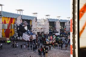 The Preparation Of The Floats For The First Masked Course At The Cittadella Del Carnevale In Viareggio