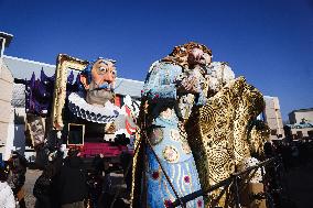 The Preparation Of The Floats For The First Masked Course At The Cittadella Del Carnevale In Viareggio