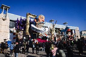 The Preparation Of The Floats For The First Masked Course At The Cittadella Del Carnevale In Viareggio