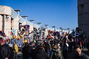 The Preparation Of The Floats For The First Masked Course At The Cittadella Del Carnevale In Viareggio