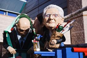 The Preparation Of The Floats For The First Masked Course At The Cittadella Del Carnevale In Viareggio