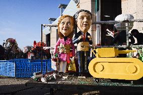 The Preparation Of The Floats For The First Masked Course At The Cittadella Del Carnevale In Viareggio