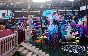 Chinese Lunar New Year Folk Art Lantern Festival of the Year of the Snake at Yu Garden in Shanghai