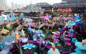 Chinese Lunar New Year Folk Art Lantern Festival of the Year of the Snake at Yu Garden in Shanghai