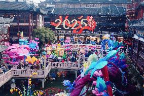 Chinese Lunar New Year Folk Art Lantern Festival of the Year of the Snake at Yu Garden in Shanghai
