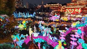 Chinese Lunar New Year Folk Art Lantern Festival of the Year of the Snake at Yu Garden in Shanghai