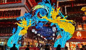 Chinese Lunar New Year Folk Art Lantern Festival of the Year of the Snake at Yu Garden in Shanghai