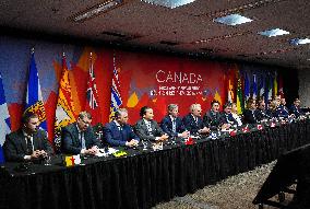 Justin Trudeau At Press Conference Concluding A First Ministers Meeting - Ottawa