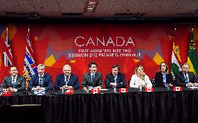 Justin Trudeau At Press Conference Concluding A First Ministers Meeting - Ottawa