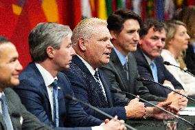 Justin Trudeau At Press Conference Concluding A First Ministers Meeting - Ottawa