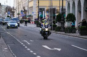 Departure Of Munich Security Conference Participants With Police Protection