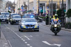 Departure Of Munich Security Conference Participants With Police Protection