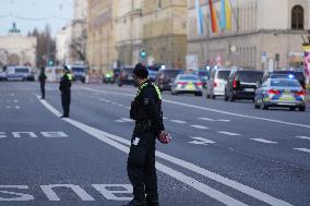 Departure Of Munich Security Conference Participants With Police Protection