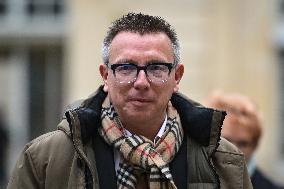 Cyril Chabanier arrives for a meeting with French PM Francois Bayrou at the Hotel de Matignon in Paris FA