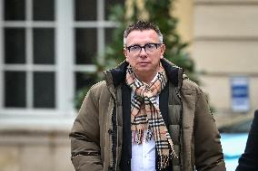 Cyril Chabanier arrives for a meeting with French PM Francois Bayrou at the Hotel de Matignon in Paris FA