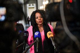 Presser on the motion of censure voting at the National Assembly in Paris FA