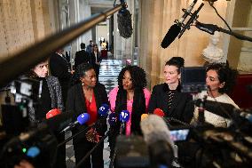 Presser on the motion of censure voting at the National Assembly in Paris FA