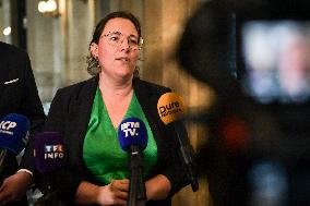 Presser on the motion of censure voting at the National Assembly in Paris FA