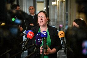 Presser on the motion of censure voting at the National Assembly in Paris FA