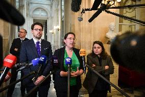 Presser on the motion of censure voting at the National Assembly in Paris FA