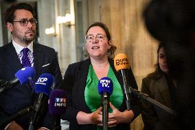 Presser on the motion of censure voting at the National Assembly in Paris FA