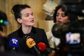 Presser on the motion of censure voting at the National Assembly in Paris FA