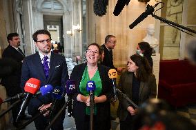 Presser on the motion of censure voting at the National Assembly in Paris FA