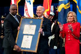 President Joe Biden Attends Commander in Chief Farewell Ceremony in Arlington, Virginia
