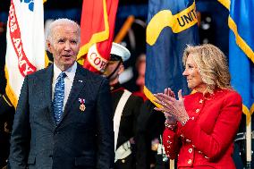 President Joe Biden Attends Commander in Chief Farewell Ceremony in Arlington, Virginia