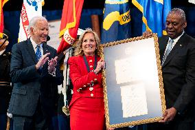 President Joe Biden Attends Commander in Chief Farewell Ceremony in Arlington, Virginia