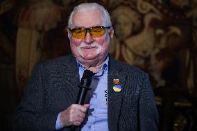 Lech Walesa In Krakow, Poland