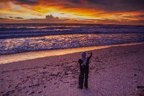 Sunset In The South Of West Java Indonesia