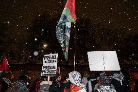 Protester Showed Up At The State Department  To Celebrate The Seizing Fire Deal