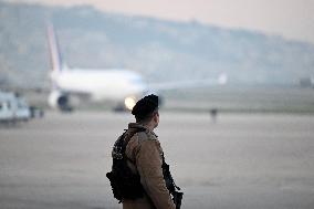 President Macron Upon His Arrival In Beyrouth
