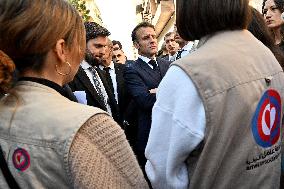 Macron Visits Gemmayze District - Beirut