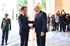 Lebanon's new President Aoun Welcomes President Macron - Beirut