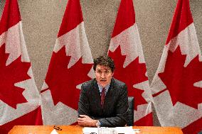 PM Trudeau During Meeting - Toronto