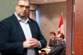 PM Trudeau During Meeting - Toronto
