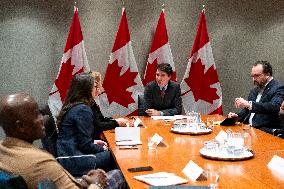 PM Trudeau During Meeting - Toronto
