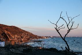 Disaster Areas Of Pacific Palisades After The Wildfire - CA