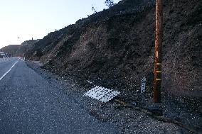 Disaster Areas Of Pacific Palisades After The Wildfire - CA