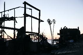 Disaster Areas Of Pacific Palisades After The Wildfire - CA