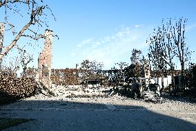 Disaster Areas Of Pacific Palisades After The Wildfire - CA