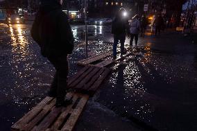 Aftermath Of Russian Missile Strike In Central  Kyiv