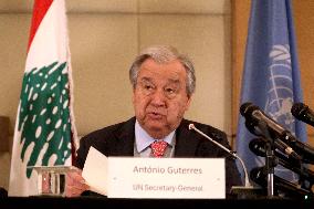 Antonio Guterres Press Conference - Beirut