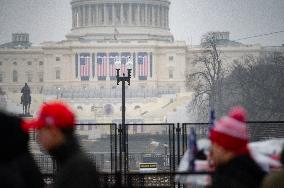 US Capitol Building Prepared For Inauguration As Donald Trump's Ceremony Moves Indoors